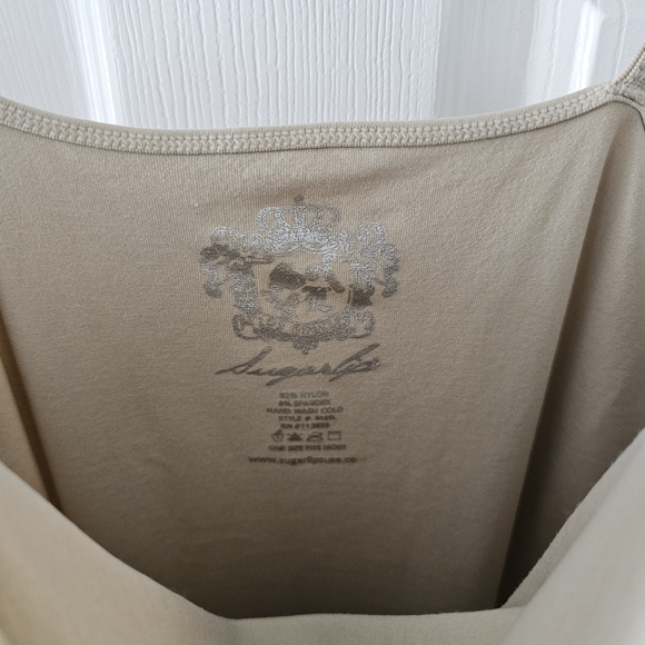 4 for $25 Beige Stretchy Spaghetti Strap Tank Top - Picture 4 of 8